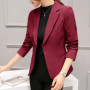 Black Women Blazer 2025 Formal Slim Blazers Lady Office Work Suit Pockets Jackets Coat Female Wine Notched Blazer Jackets Femme