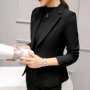 Black Women Blazer 2025 Formal Slim Blazers Lady Office Work Suit Pockets Jackets Coat Female Wine Notched Blazer Jackets Femme