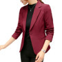 Black Women Blazer 2025 Formal Slim Blazers Lady Office Work Suit Pockets Jackets Coat Female Wine Notched Blazer Jackets Femme