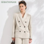 KL7613666 Premium Linen Suit Women Fashion Peak Lapel Blazer Jacket Casual Chic Ladies Breathable Summer Outerwear