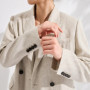 KL7613666 Premium Linen Suit Women Fashion Peak Lapel Blazer Jacket Casual Chic Ladies Breathable Summer Outerwear