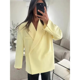 2025 Autumn Women Butter Oversized Blazer Sets Chic One Button Lapel Coats High Waist Shorts Suits Lady Commute Street Outfits