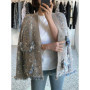 -Vintage Tassels Patchwork Jacket Contrast Color V-neck Single Breasted Loose Coat Female Casual Fashion Tide 2023