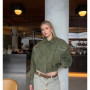 Brown Retro Suede Lapel Zippered Short Jackets Women's Casual Full Sleeves Pocket Loose Coats 2026 Spring Daily Commute Outwear