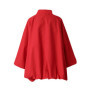 EAM Red Shaped Big Size Casual Jacket New Stand Collar Long Lantern Sleeve Women Coat Fashion Tide Spring Autumn 2026 1DJ0578