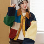 Vintage Lamb Wool Coat Women Harajuku Patchwork Fluffy Jacket Winter Streetwear Korean Long Sleeve Pockets Furry Outerwears New