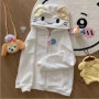 Japanese Kawaii Zip Up Sweatshirt Women Sweet Cute Cat Ear Hat Long Sleeve Loose Jacket for Girls Cute Soft Girl Fall Outfit New