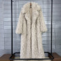 DEAT 2025 Autumn Winter New Fashion Beach Wool Faux Fur Coat For Women Suit Collar Solid Color Long Overcoat Female 11A07448