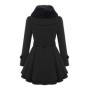 Women Trench Coat Thick Midi Length Double Breasted Autumn Winter Korean A-line Loose Hem Tight Waist Lady Dress Jackets