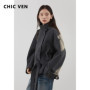 CHIC VEN Korean Women Double-sided Belt Woolen Coat Loose Overcoat Solid Ladies Outerwear Girl Jackets Autumn Winter 2025
