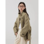 CHIC VEN Korean Women Double-sided Belt Woolen Coat Loose Overcoat Solid Ladies Outerwear Girl Jackets Autumn Winter 2025