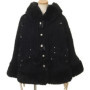 Japanese Liz Sweet Princess Faux Rabbit Fur Cape Coat Women Autumn Winter Fur Jacket Loose Clock Rhinestone Bow Hooded Coat
