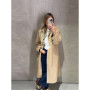 Double-side Long Trench Coats Women's Loose Full Sleeves Single-breasted Pockets Lapel Coats 2026 New Ladies Spring Outwear