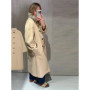 Double-side Long Trench Coats Women's Loose Full Sleeves Single-breasted Pockets Lapel Coats 2026 New Ladies Spring Outwear
