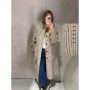 Double-side Long Trench Coats Women's Loose Full Sleeves Single-breasted Pockets Lapel Coats 2026 New Ladies Spring Outwear