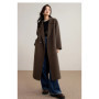 SENTUBILA Women's Winter 100 Wool Long Coat 2026 Classic Elegant Commuter Style Double-Faced Overcoat Ladies Clothes W54OA8780