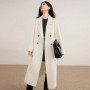 SENTUBILA Women's Winter 100 Wool Long Coat 2026 Classic Elegant Commuter Style Double-Faced Overcoat Ladies Clothes W54OA8780
