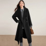 SENTUBILA Women's Winter 100 Wool Long Coat 2026 Classic Elegant Commuter Style Double-Faced Overcoat Ladies Clothes W54OA8780