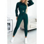2025 Autumn And Winter Waist Cinching Casual Sports Hooded Set For Women Fashionable Long Sleeved Solid Color Pants 2-piece Set