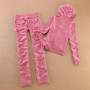 Women's Solid Color Velvet Hooded Suit Casual Outdoor Sportswear with Straight Pants And Velvet Hoodie for Autumn Winter