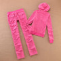 Women's Solid Color Velvet Hooded Suit Casual Outdoor Sportswear with Straight Pants And Velvet Hoodie for Autumn Winter