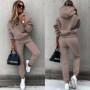 Women Two Piece Set Tracksuit Solid Color Suit 2025 Autumn Trouser Suits Female Sweatshirt Sports Hoodie Sportswear Pants Sets