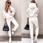 Women Two Piece Set Tracksuit Solid Color Suit 2025 Autumn Trouser Suits Female Sweatshirt Sports Hoodie Sportswear Pants Sets