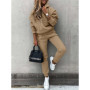Women Two Piece Set Tracksuit Solid Color Suit 2025 Autumn Trouser Suits Female Sweatshirt Sports Hoodie Sportswear Pants Sets