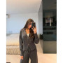 2025 Fall New Fashion Long Sleeve Zipper Sweater Cardigan Long Pants Athletic Two Piece Casual Cardigan Set Women