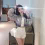 Streetwear Summer Women Jackets Stand Neck Long Sleeve Zipper Y2k Tops 2025 Ropa Mujer Fashion See Through Casual Crop Coat