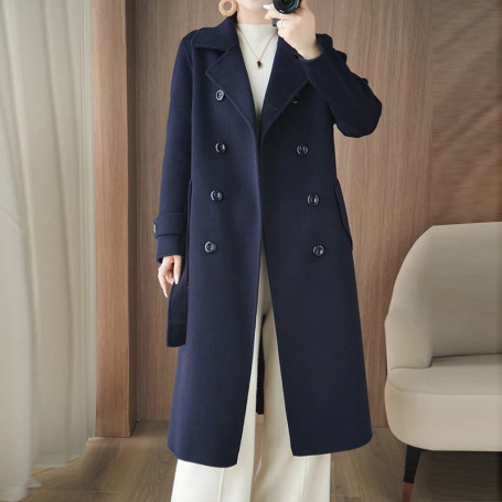 New 100 Cashmere Coat, extra Long, Classic, Fashionable And Versatile Jacket For Women