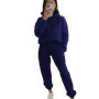 Casual hooded long sleeved pocket sweatshirt solid color pant sports set two-piece set，Women's tracksuit，new in matching sets