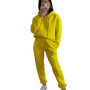 Casual hooded long sleeved pocket sweatshirt solid color pant sports set two-piece set，Women's tracksuit，new in matching sets