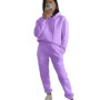 Casual hooded long sleeved pocket sweatshirt solid color pant sports set two-piece set，Women's tracksuit，new in matching sets