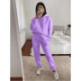 Casual hooded long sleeved pocket sweatshirt solid color pant sports set two-piece set，Women's tracksuit，new in matching sets