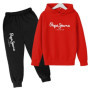 Leisure Letter Print 2pcs Hoodie+Pants Tracksuits Spring Autumn Outfits Streetwears