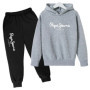 Leisure Letter Print 2pcs Hoodie+Pants Tracksuits Spring Autumn Outfits Streetwears