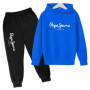 Leisure Letter Print 2pcs Hoodie+Pants Tracksuits Spring Autumn Outfits Streetwears