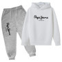 Leisure Letter Print 2pcs Hoodie+Pants Tracksuits Spring Autumn Outfits Streetwears
