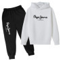 Leisure Letter Print 2pcs Hoodie+Pants Tracksuits Spring Autumn Outfits Streetwears