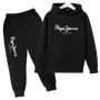 Leisure Letter Print 2pcs Hoodie+Pants Tracksuits Spring Autumn Outfits Streetwears