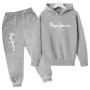 Leisure Letter Print 2pcs Hoodie+Pants Tracksuits Spring Autumn Outfits Streetwears