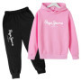 Leisure Letter Print 2pcs Hoodie+Pants Tracksuits Spring Autumn Outfits Streetwears