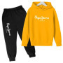 Leisure Letter Print 2pcs Hoodie+Pants Tracksuits Spring Autumn Outfits Streetwears