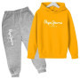 Leisure Letter Print 2pcs Hoodie+Pants Tracksuits Spring Autumn Outfits Streetwears