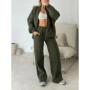 Women Casual Pant Set Autumn/Winter Zipper Casual Jacket Wide Leg Pant 2 Pieces Set Outfits New 2025 Fashion Sports Women Suit