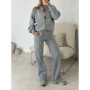 Women Casual Pant Set Autumn/Winter Zipper Casual Jacket Wide Leg Pant 2 Pieces Set Outfits New 2025 Fashion Sports Women Suit