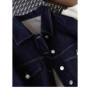 Retro Dark Blue Denim Jacket Women Spring Autumn Simple Turn Down Collar Long Sleeved Outerwear Female Jean Jacket