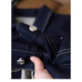Retro Dark Blue Denim Jacket Women Spring Autumn Simple Turn Down Collar Long Sleeved Outerwear Female Jean Jacket