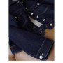 Retro Dark Blue Denim Jacket Women Spring Autumn Simple Turn Down Collar Long Sleeved Outerwear Female Jean Jacket